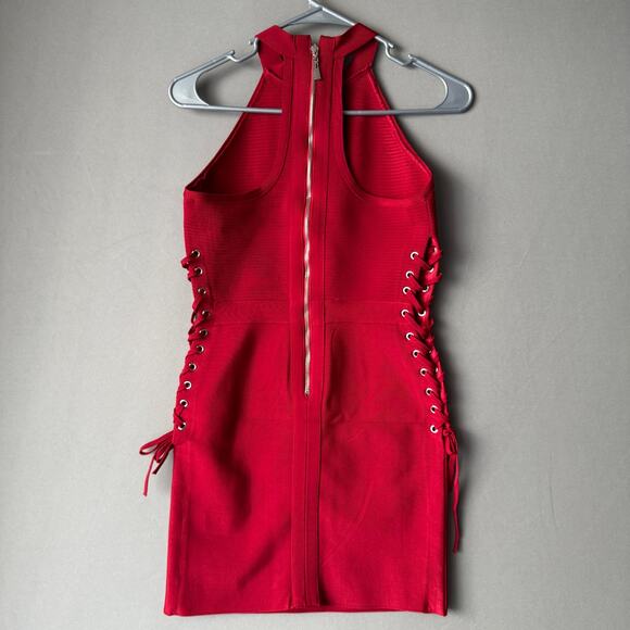 NBD Red Size S party‎ lace up Mini Dress - Picture 6 of 8